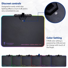 RGB Hard Surface Mouse Pad with Mouse Cable Bungee Management Support - CL-ACC53004