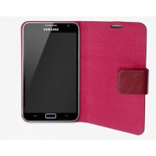 Samsung Galaxy Note 5.3" PU Leather Portfolio Case+Stand, Microfiber Lining Interior, with Screen Protector, Red Color - CL-ACC62049
