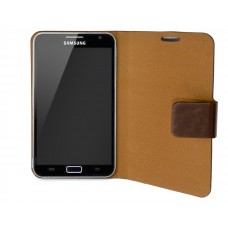 Samsung Galaxy Note 5.3" PU Leather Portfolio Case+Stand, Microfiber Lining Interior, with Screen Protector, Brown Color - CL-ACC62050