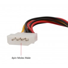4 Pin Molex Male to Two 15 Pin SATA Power Cable - CL-CAB40021