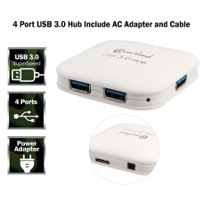 4 Port USB 3.0 Hub Include AC Adapter and Cable - CL-HUB20127