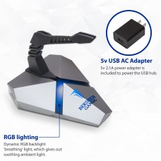 LOKI RGB Gaming Mouse Bungee With USB 3.0 Hub and Micro SD Card Reader - AC 5v Power Adapter is Included - CL-HUB53002