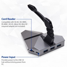 LOKI RGB Gaming Mouse Bungee With USB 3.0 Hub and Micro SD Card Reader - AC 5v Power Adapter is Included - CL-HUB53002