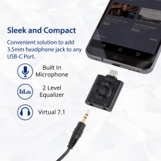 Type-C Audio Adapter DAC 96 KHz 24 Bit to 3.5mm Audio and Mic Jack 3 Level EQ support