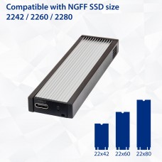 USB 3.1 Type-C 10Gbps to M.2 B-Key / SATA SSD External Drive. B-Key Form Factor in 22*42, 22*60, 22*80. - SD-ENC40144