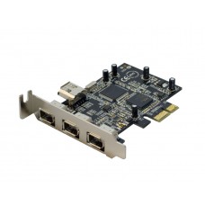Low Profile 4 Port 1394A with 1 Int. Port Fireware PCI-e x1 Card - SD-LP-PEX4F