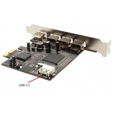 4 External Port and One Internal Port USB 2.0 PCI-e x1 Card - SD-PEX-NEC5U
