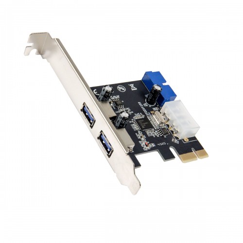 Calistouk PCI Express auf Dual 20-poligen USB 3.0 PCI-e X1 auf 2 Ports 19-poligen USB 3.0 Header Support flache Halterung 