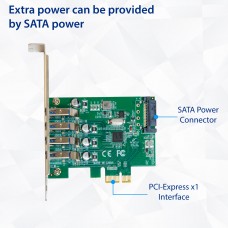 4 Port USB 3.0 PCI-e 2.0 x1 Card - SD-PEX20159