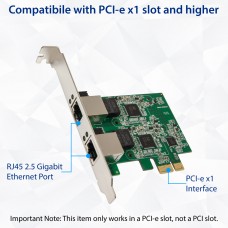Dual 2.5 Gigabit Ethernet PCI-e x1 Network Card - SD-PEX24066