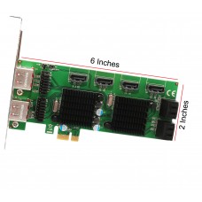 8 Port SATA III and eSATA 6G PCI-e 2.0 x1 Card - SD-PEX40105
