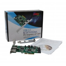 2 Port USB 3.0 and 2 Port SATA III 2-Lane PCI-e 2.0 x4 Card - SD-PEX50055