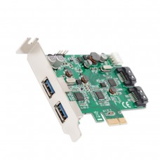 2 Port USB 3.0 and 2 Port SATA III PCI-e 2.0 x1 Card - SD-PEX50063