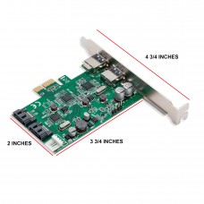 2 Port USB 3.0 and 2 Port SATA III PCI-e 2.0 x1 Card - SD-PEX50063