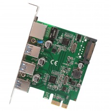 3 Port USB 3.0 and Gigabit Ethernet PCI-e 2.0 x1 Card - SD-PEX50100