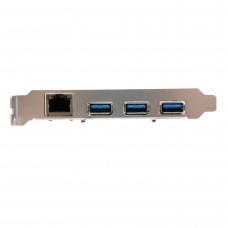 3 Port USB 3.0 and Gigabit Ethernet PCI-e 2.0 x1 Card - SD-PEX50100