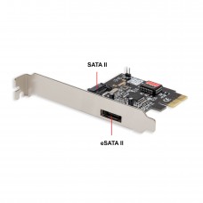 1 Port eSATA II and 1 Port SATA II PCI-e x1Software RAID Card - SD-SA2PEX-1E1I