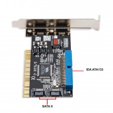 1 Port ATA133 IDE and 2 Port SATA II PCI Software RAID Card - SD-VIA-1A2S