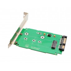 M.2 B or B+ M key up to 60 mm to 2.5" SATA III Card with Full and Low Profile Brackets - SI-ADA40083