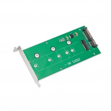 M.2 NGFF to SATA III PCI Bracket Card with Full and Low Profile BracketsM.2 B or B+ M key up to 110 mm to 2.5" SATA III Card with Full and Low Profile Brackets - SI-ADA40084