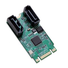 M.2 B+M Key 22x42 PCIe To 2 Port SATA III RAID Adapter Card - SI-ADA40126
