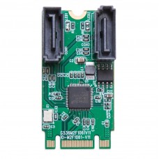 M.2 B+M Key 22x42 PCIe To 2 Port SATA III RAID Adapter Card - SI-ADA40126