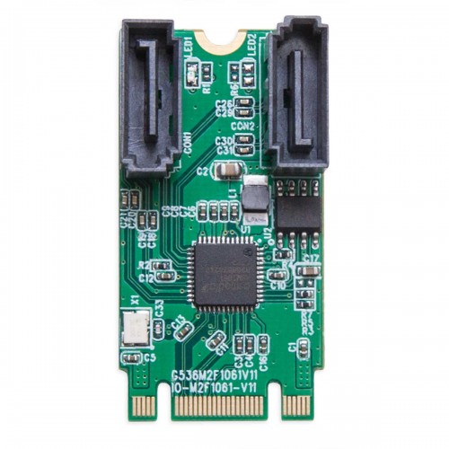 M.2 B+M Key 22x42 PCIe To 2 Ports SATA 6 G III Adapter