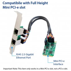 Dual 2.5 Gigabit mini PCIe Ethernet Network Expansion Card