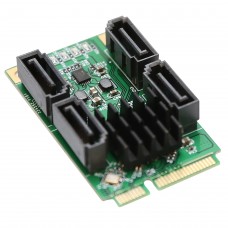 4 Port SATA III Mini PCI-e Controller Card - SI-MPE40125