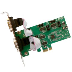 Yiezio 2 Port PCI Express DB9 RS232 Serial Adapter Expansion Card with Low Profile Brackets for Windows/Linux 