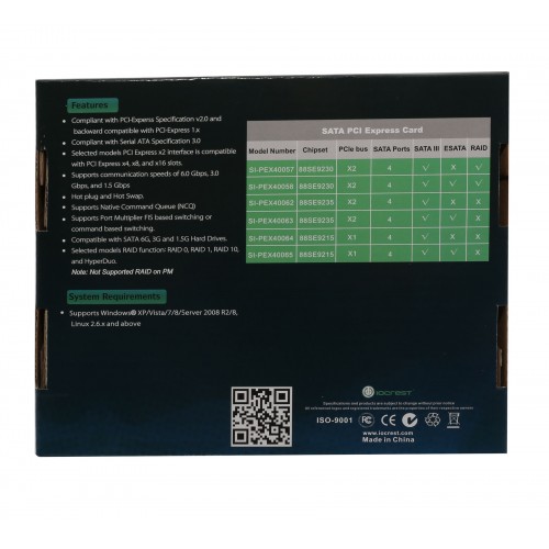 Kalea Informatique PCI-Express-Karte 4 Ports SATA 3, Chipsatz Marvell 88SE9230, Raid 0 / 1 / 10