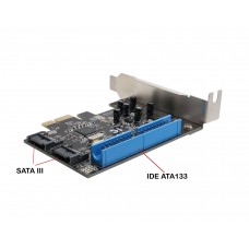 2 Port SATA III and 1 Port ATA133 IDE PCI-e 1.0 x1 Card - SI-PEX40059