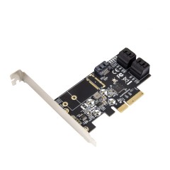 Syba 8 Port SATA III to PCIe 3.0 x1 Non-RAID Expansion Card Dual ASM1064 Low Profile Bracket,SD-PEX40163 