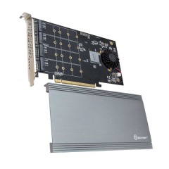 QUAD M.2 NVMe Ports to PCIe 3.0 x16 Interface ( x8 Bandwidth) Bifurcation Riser Controller - SI-PEX40157