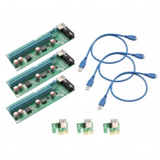 PCI-E x1 to Powered x16 Riser Adapter Card USB 3.0 Extension Cable - SI-PEX60017
