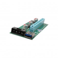 PCI-E x1 to Powered x16 Riser Adapter Card USB 3.0 Extension Cable - SI-PEX60017