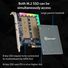 M.2 M-key and M.2 B-key SSD RGB Adapter Card with Heatsink 5V ARGB PIN - SI-RGB40147