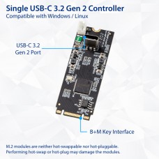 USB 3.2 Gen 2 (10 Gbps) 1-Port Type-C M.2 22x60 B+M key Controller Card - SY-ADA20232