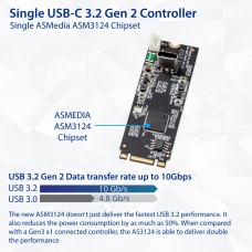 USB 3.2 Gen 2 (10 Gbps) 1-Port Type-C M.2 22x60 B+M key Controller Card - SY-ADA20232