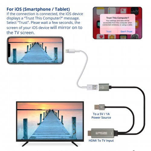 Adaptador USB-C/ Lightning/ MicroUSB a HDMI para Android/ IOS