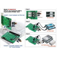 3.5" SATAIII to M.2 SSD RAID Adapter - SY-ADA40102