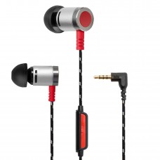 Art of Sound In-Ear Ear Bud Headphone with Strong Woven Cable Cords and In-Line Mic - SY-AUD63101