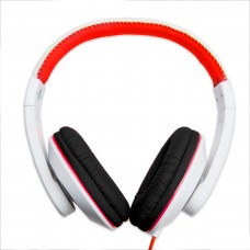 Over the Ear Red and Black Stereo Wired Headphone with In-Line Microphone - SY-AUD63111