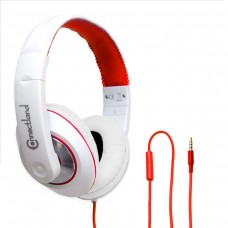 Red Over the Ear Stereo Wired Headphone with In-Line Microphone - SY-AUD63112