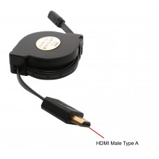 4 ft Retractable HDMI Type A Male to Micro HDMI Type D Male Cable - SY-CAB31030