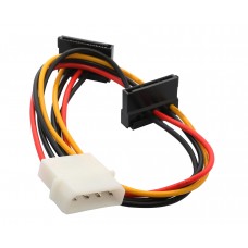 12" Molex to Dual SATA Right Angle Power Cable - SY-CAB40018