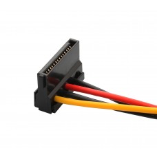 12" Molex to Dual SATA Right Angle Power Cable - SY-CAB40018