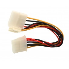 Molex 4-Pin to Molex 4-Pin and Floppy Disk Drive Power Cable - SY-CAB65011