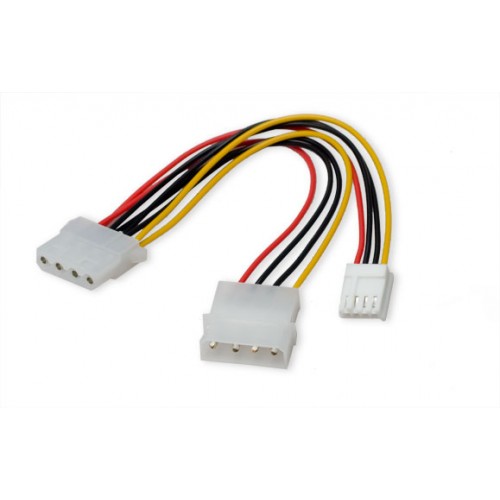 kabel Hoofdstraat diagonaal Molex 4-Pin to Molex 4-Pin and Floppy Disk Drive Power Cable - SY-CAB65011