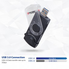 Pocket Size USB 3.0 SD Memory CARD READER - Read/Write up to 2 Memory Card at the same time. - SY-CRD20220